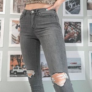 Distressed Gray/Black PacSun Jeans